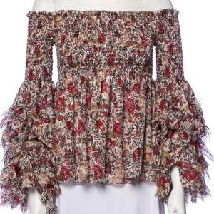 Caroline Constas Off Shoulder Silk Top XS